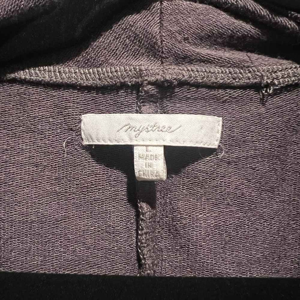 Mystree Gray Ruffled Cardigan Sz: Large - Picture 6 of 8
